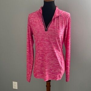 Pink marl half zip athletic dri fit jacket top Medium